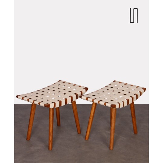 Pair of wooden stools, Czech origin, 1950s