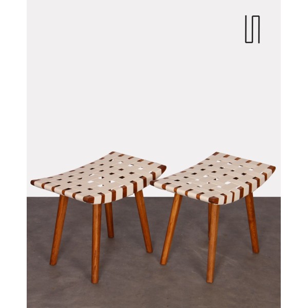 Pair of wooden stools, Czech origin, 1950s - Eastern Europe design