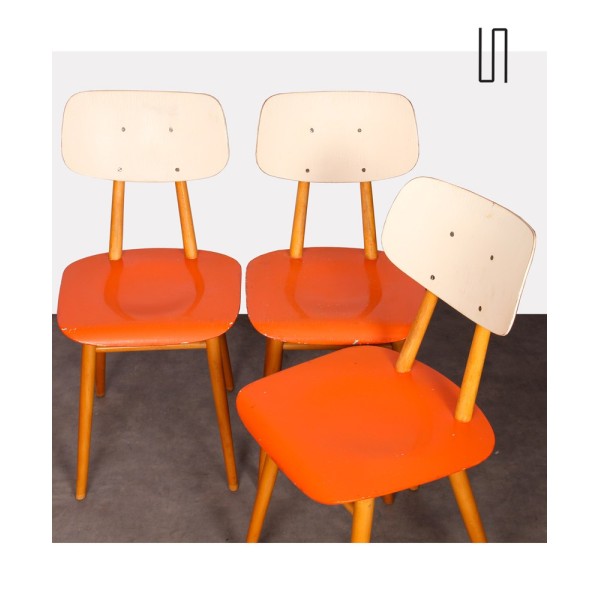 Set of 3 chairs made by Ton, 1960s - Eastern Europe design