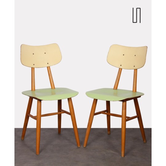 Pair of vintage wooden chairs, 1960s - Eastern Europe design