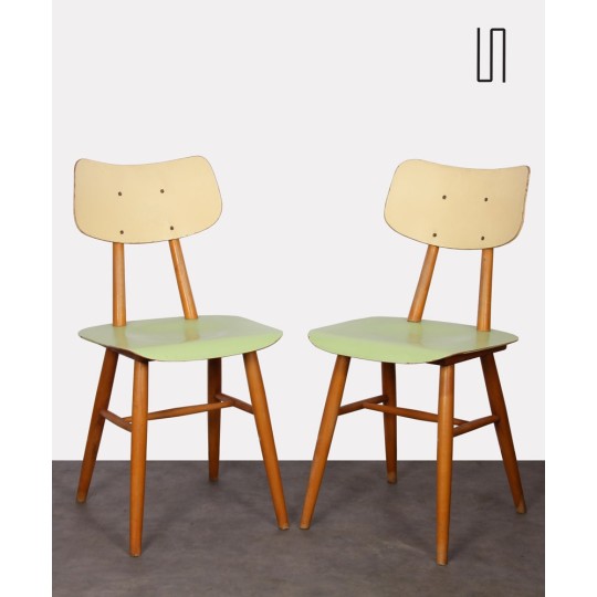 Paire de chaises vintage en bois, 1960 - Design d'Europe de l'Est