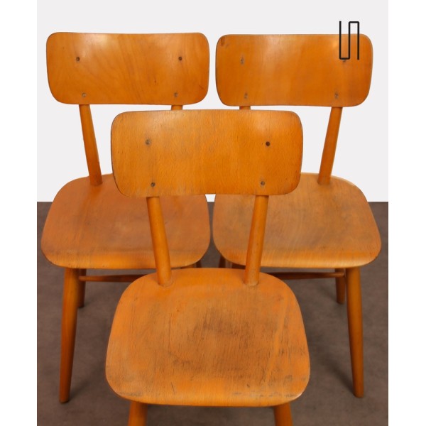 Ensemble de 3 chaises vintage d'Europe de l'Est, 1960 - Design d'Europe de l'Est