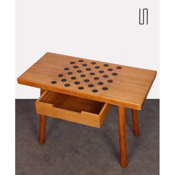 Small Czech solid wood games table, circa 1950 - Eastern Europe design