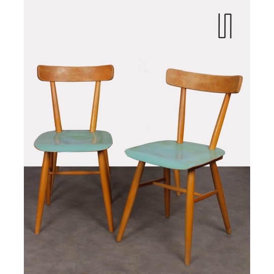 Suite de 4 chaises des pays de l'Est éditée par Ton, 1960