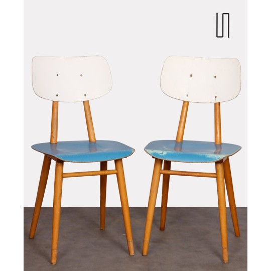 Pair of vintage wooden chairs, 1960s - Eastern Europe design