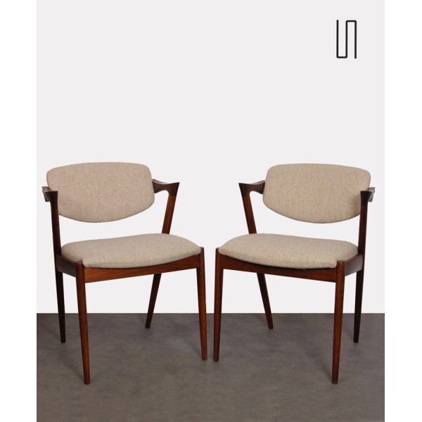 Pair of chairs by Kai Kristiansen, model 42, 1960s - Scandinavian design