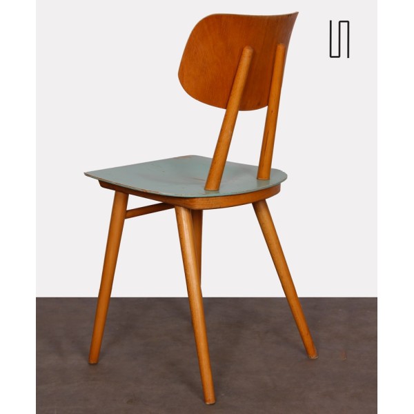 Suite de 4 chaises bleues produites par Ton, 1960 - Design d'Europe de l'Est