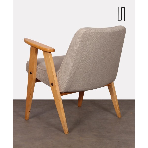 Fauteuil en chêne dessiné par Jozef Chierowski, circa 1960 - Design d'Europe de l'Est