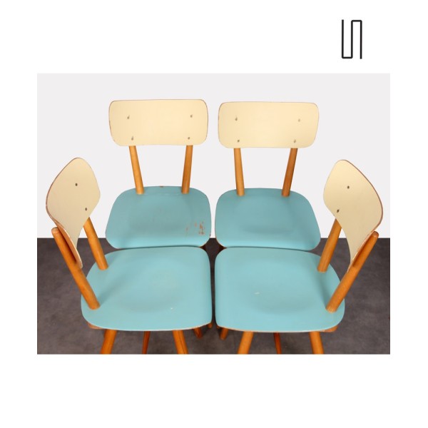 Suite de 4 chaises d'Europe de l'Est pour Ton, 1960 - Design d'Europe de l'Est