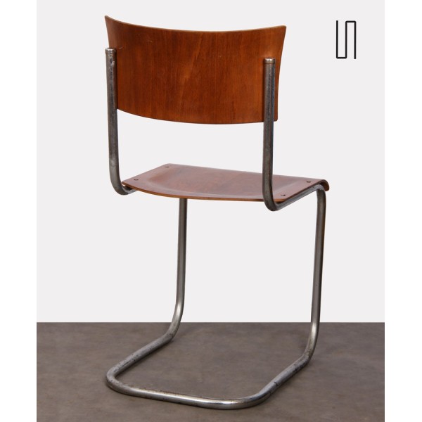 Chaise en métal dessinée Mart Stam, fabriquée vers 1940 - 
