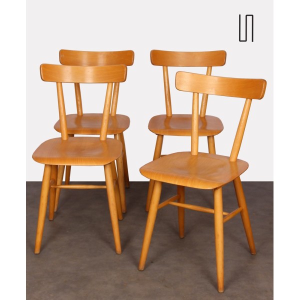 Set of four wooden chairs edited by Ton, 1960s - Eastern Europe design