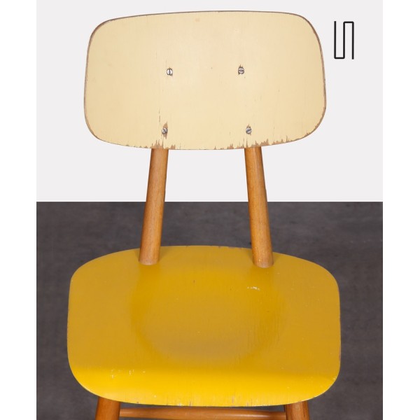 Chaise jaune pour le fabricant Ton, 1960 - Design d'Europe de l'Est