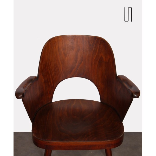 Wooden armchair stained by Lubomir Hofmann for Ton, 1960 - 