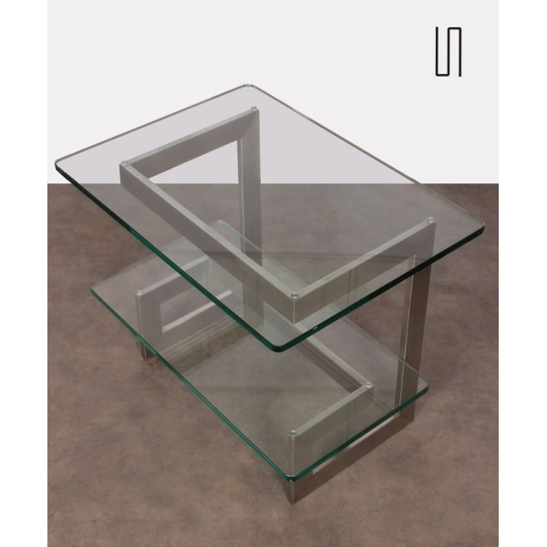 Vintage metal and glass console by Paul Legeard, 1970s - French design