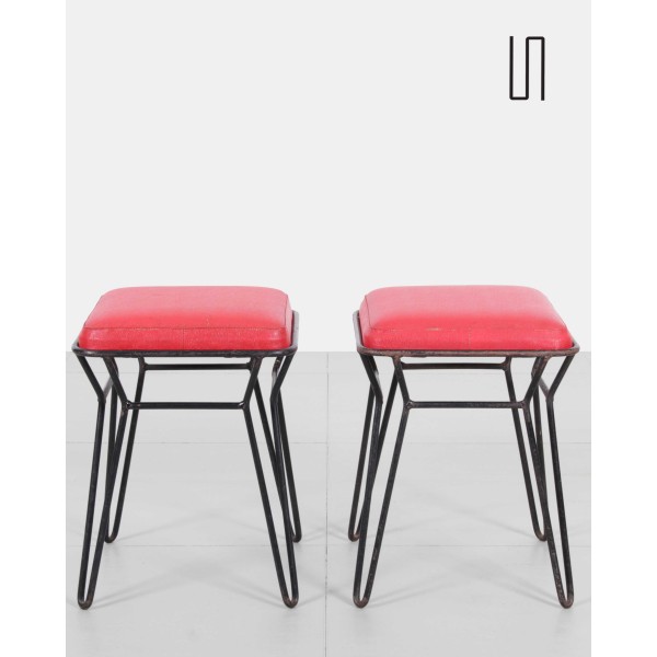 Pair of Polish metal stools from the 1950s - Eastern Europe design