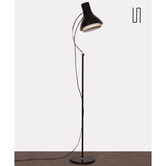 Vintage black metal floor lamp by Josef Hurka for Napako, 1960s - Eastern Europe design