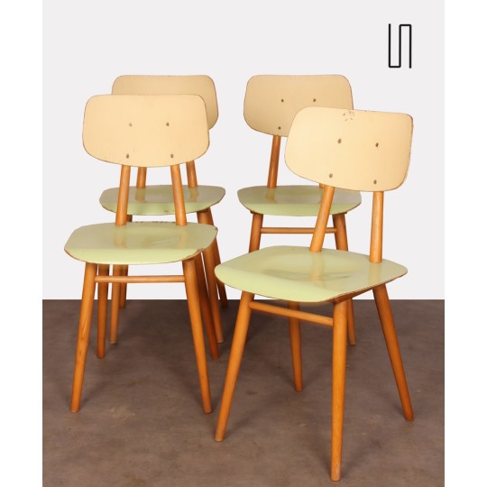 Série de 4 chaises vintage, éditées par Ton, 1960 - Design d'Europe de l'Est