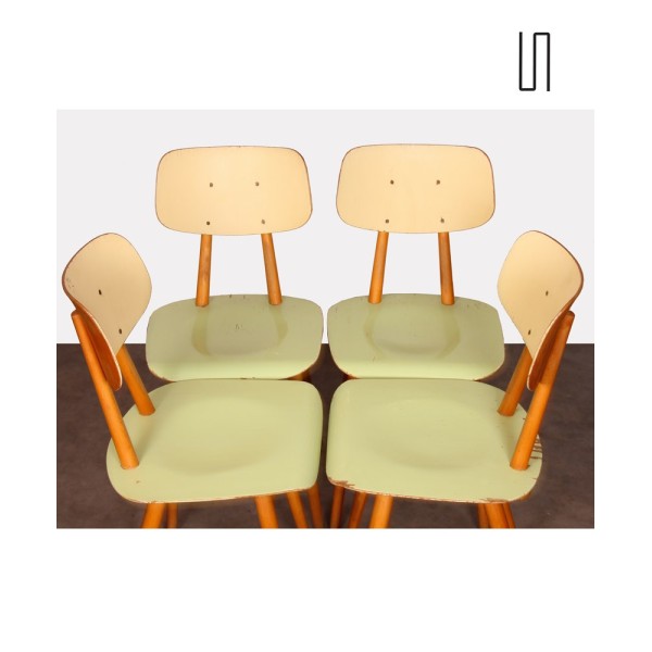 Série de 4 chaises vintage, éditées par Ton, 1960 - Design d'Europe de l'Est