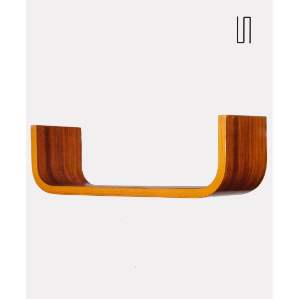 Mahogany wall shelf by Ludvik Volak for Drevopodnik Holesov, 1960s - Eastern Europe design