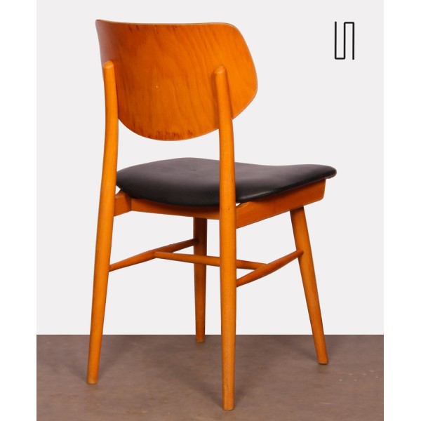 Paire de chaises vintage en bois et en skaï, 1960 - Design d'Europe de l'Est