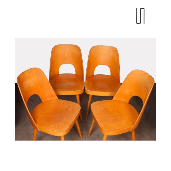 Ensemble de 4 chaises en bois par Oswald Haerdtl pour Ton, 1960 - Design d'Europe de l'Est