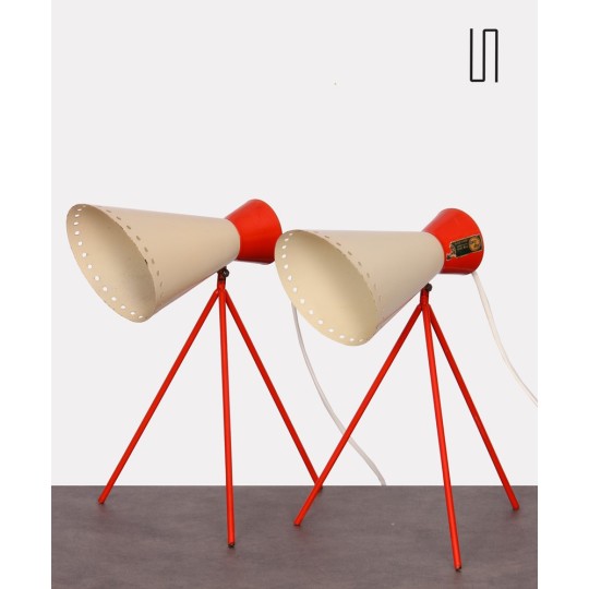 Pair of lamps, model 1618, by Josef Hurka for Napako, 1954 - Eastern Europe design