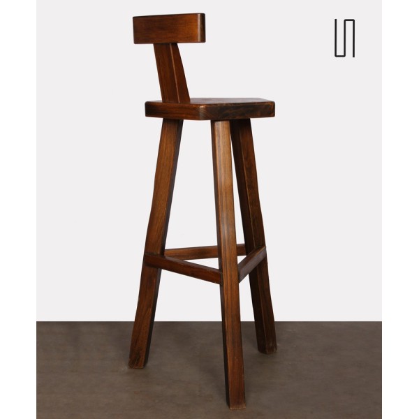 Pair of high elm stools by Olavi Hanninen, 1960s - 