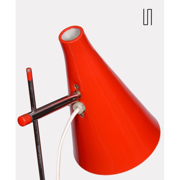 Red metal table lamp by Josef Hurka for Lidokov, 1960s - Eastern Europe design