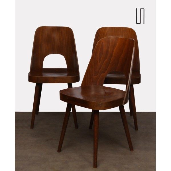 Suite de 3 chaises vintage par Oswald Haerdtl pour Ton, 1960 - Design d'Europe de l'Est