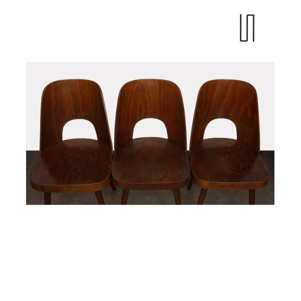 Suite de 3 chaises vintage par Oswald Haerdtl pour Ton, 1960 - Design d'Europe de l'Est