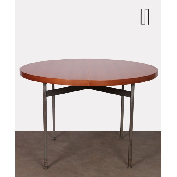 Extendable round table by Gérard Guermonprez, circa 1950 - French design
