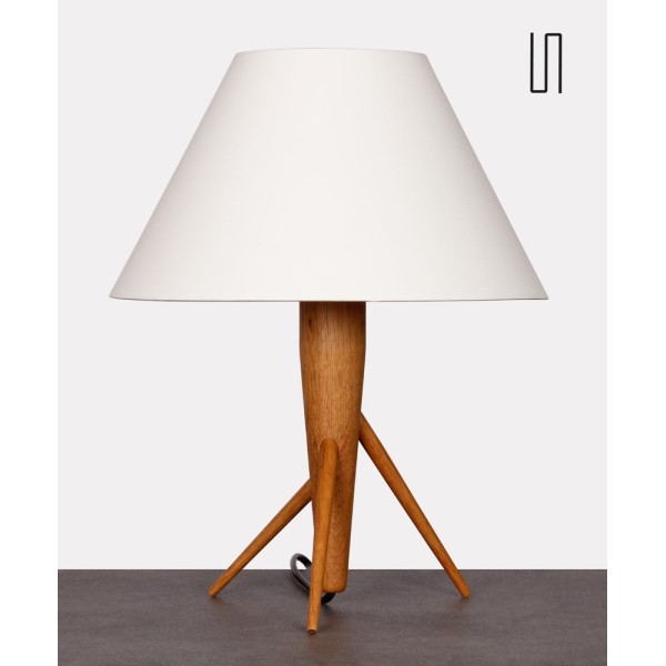 Lampe tripode en bois, fabrication tchèque, 1960 - Design d'Europe de l'Est