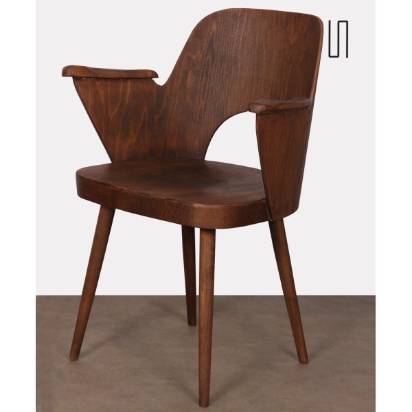 Fauteuil vintage en bois par Lubomir Hofmann pour Ton, 1960 - 