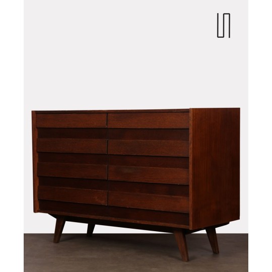 Dark oak chest of drawers by Jiri Jiroutek, model U-453, 1960s