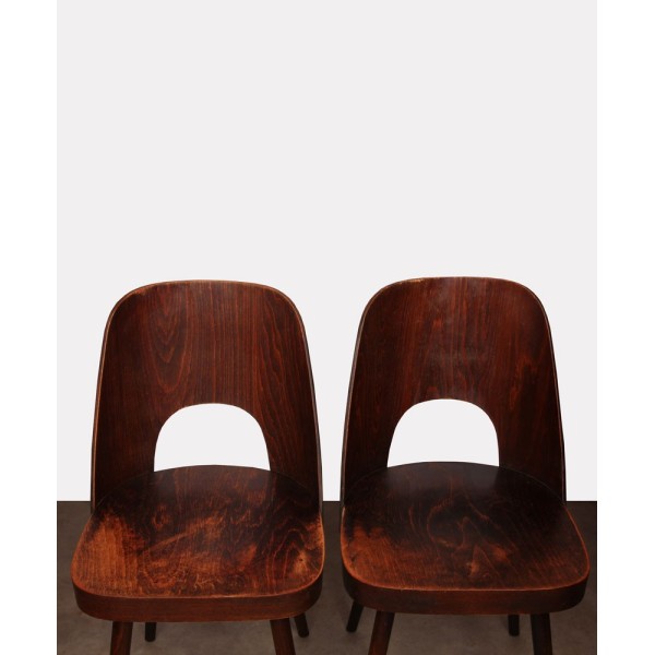 Pair of vintage wooden chairs by Oswald Haerdtl, 1960s - Eastern Europe design