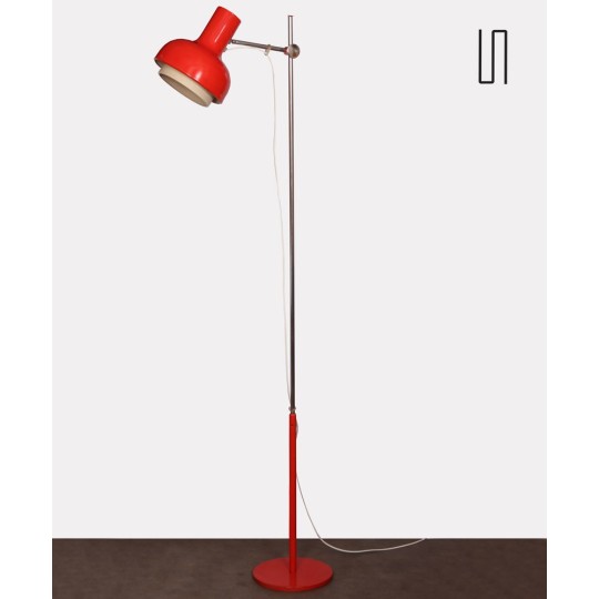Red metal lamp produced by Napako in the 1970s
