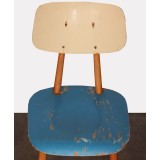 Chaise vintage bleue en bois, 1960