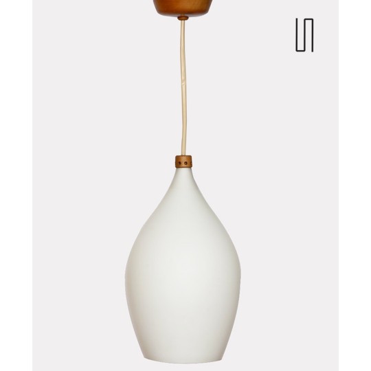 Suspension vintage en opaline, design tchèque, 1960