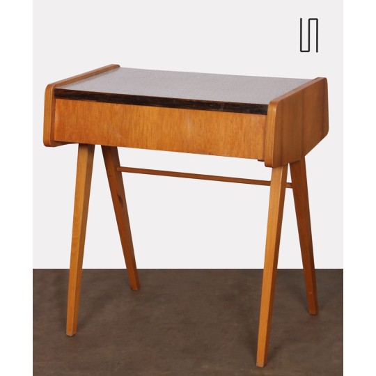Vintage bedside table, wood and formica, made in Czech Republic, 1970s - Eastern Europe design