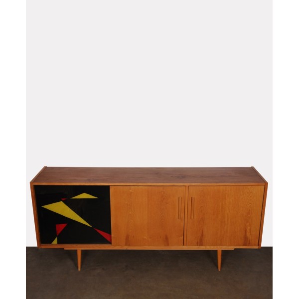 Vintage wood and glass sideboard from the 1960s, Czech design - Eastern Europe design