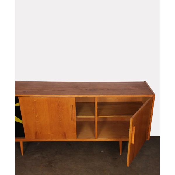 Vintage wood and glass sideboard from the 1960s, Czech design - Eastern Europe design