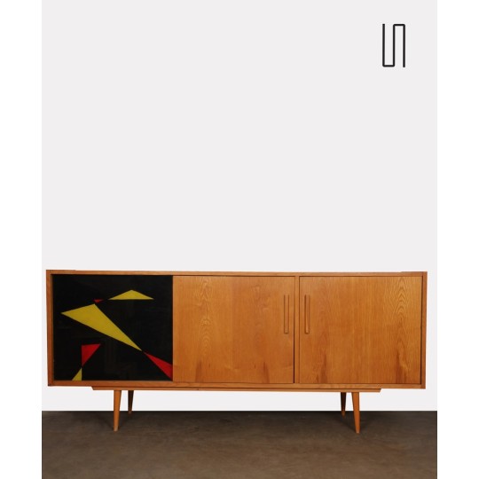 Vintage wood and glass sideboard from the 1960s, Czech design