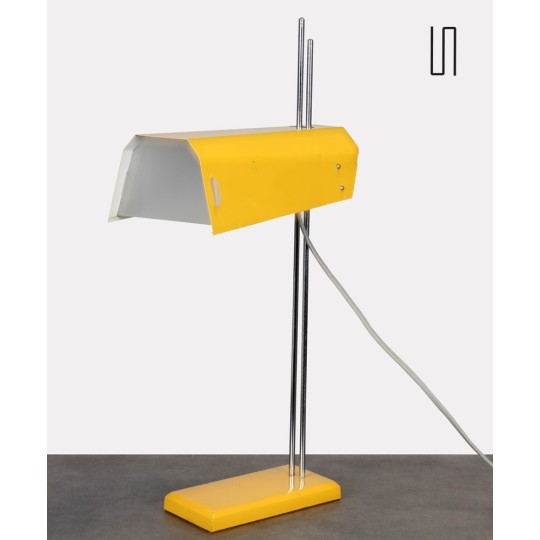 Lampe jaune en métal dessinée par Josef Hurka pour Lidikov, 1970