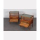 Pair of night tables in wood and glass, produced by Jitona, 1960s - Eastern Europe design