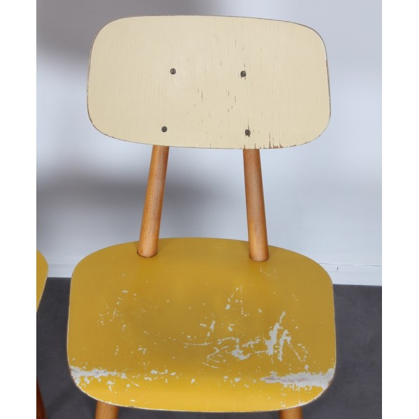 Suite de 3 chaises vintage en bois produites par Ton, 1960 - Design d'Europe de l'Est