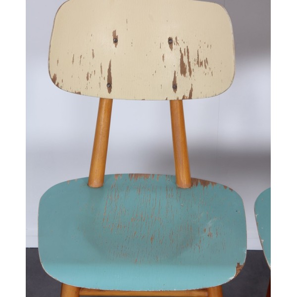 Paire de chaises vintage en bois pour le fabricant Ton, 1960 - Design d'Europe de l'Est