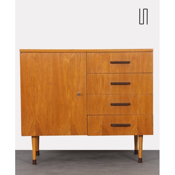 Vintage oak chest of drawers produced by UP Zavody in 1974 - Eastern Europe design