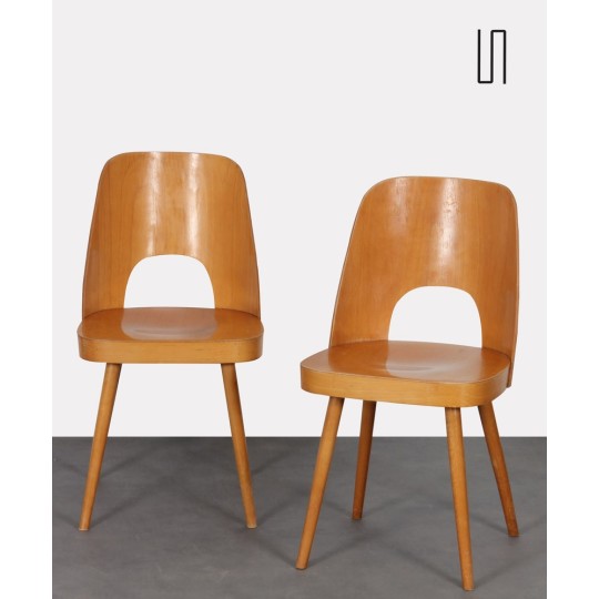 Pair of wooden chairs by Oswald Haerdtl for Ton, 1960s