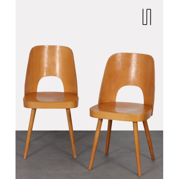 Pair of wooden chairs by Oswald Haerdtl for Ton, 1960s - Eastern Europe design