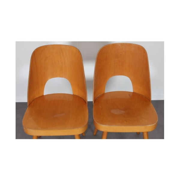 Pair of wooden chairs by Oswald Haerdtl for Ton, 1960s - Eastern Europe design